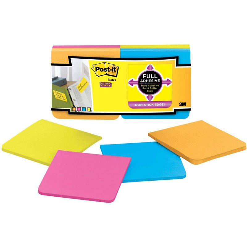Post-it Full Adhesive Super Sticky Notes, 3 x 3 Inches, Energy Boost Colors, Pad of 25 Sheets, Pack of 12, 2 of 6