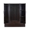 Keloyid Brown Wood 62.99 in. Armoire with 3 Drawers and 6 Shelves - 2 of 4