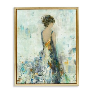 Stupell Industries Abstract Woman Floral Dress Floating Frame Canvas Art - 1 of 4