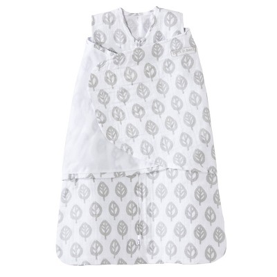 HALO Innovations Sleepsack 100% Cotton Swaddle Wrap - Tree Leaf - Gray - S