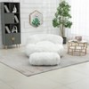 CENGHU Bean Bag Chair, Accent Beanbag Sofa Chair with Ottoman, Soft Faux Fur Bean Bag Chairs for Adults/Kids, White - 3 of 4
