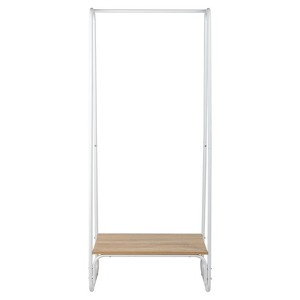 Karl Home Open Wardrobe with Millennium Oak MDF & White Iron Frame 25.2x15.7x59 Inches Single Row Design - 1 of 4