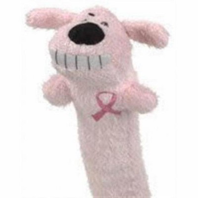 Multipet Pink Ribbon Loofa Dog Toy