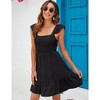 WhizMax Women's Summer Sleeveless Cute Sundress Dress Casual Smocked Ruffle Tie Back Flowy Short Mini Dresses - 2 of 4