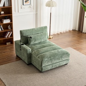 GDFStudio Rilara Modern Chenille Upholstered Recliner Chaise Lounge - 1 of 4