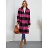 Womens Long Coats Brushed Flannel Plaid Double Breasted Trench Coat Windproof Lapel Thick Faux Woolen Coats Winter Warm Coats Long Outwear - 4 of 4