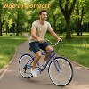 Docred Beach Cruiser Bike,24/26 Inch 7-Speed Adult Bicycle, Comfortable Step-Through Frame with Rear Rack, Classic City Cruiser - 2 of 4