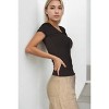 Slickblue Women's Slim Fit Ribbed V-Neck Short Sleeve Top - Casual Everyday Tee - Multiple Colors, Size S-L - 3 of 4