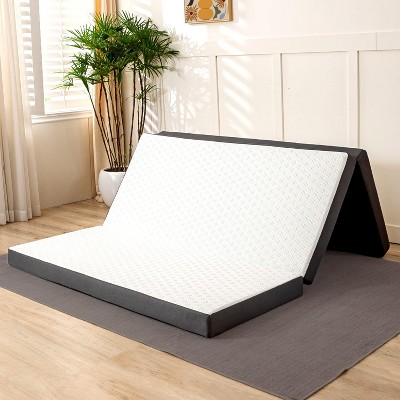 Vipbear Tri-Fold Memory Foam Mattress,Folding Mattress Queen with Washable Cover,Storage Bag & Non-Slip Bottom,Trifold Mattress for Yoga,RV