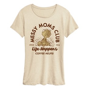 Women's - Peanuts - Messy Moms Club Short Sleeve Graphic T-Shirt - 1 of 4