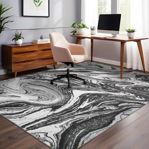 Modern Abstract Area Rug – Washable Stain-Resistant Carpet, Non-Slip & Non-Shedding for Living Room, Bedroom, Office - 1 of 4