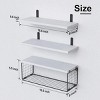 Racxily Bathroom Shelf Over Toilet, Floating Bathroom Shelf Wall Mounted with Wire Basket, Floating Shelf for Wall D¨¦cor,White - 3 of 4