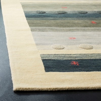 Hand-Knotted Gray Wool Reversible Area Rug, 3' x 5'