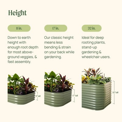 Sky Blue Modular Metal Outdoor Raised Garden Bed 42"x78"x17"