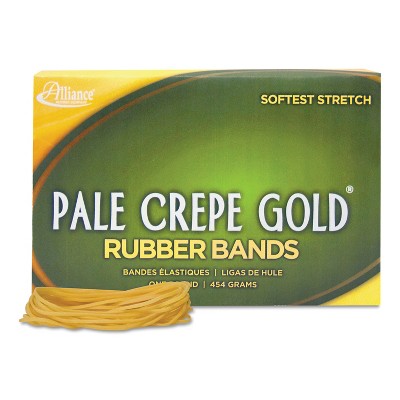 Alliance Pale Crepe Gold Rubber Bands Sz. 19 3-1/2 x 1/16 1lb Box 20195