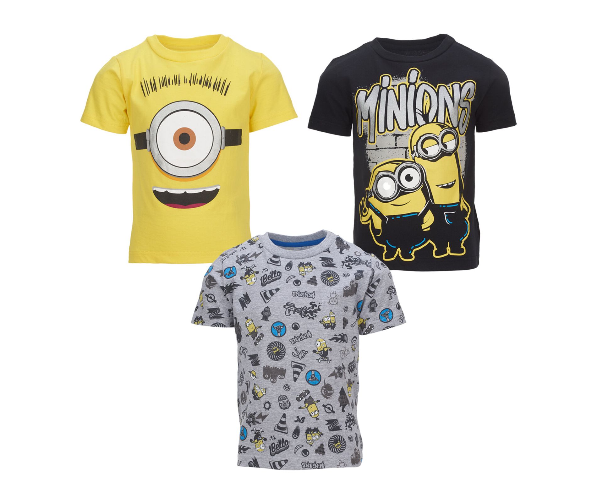 Despicable Me Minions Little Boys 3 Pack Graphic T-Shirts 7-8