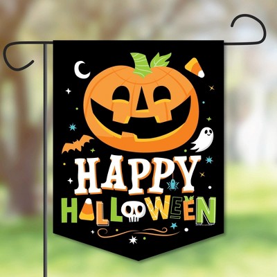 Big Dot of Happiness Jack-O'-Lantern Halloween - Outdoor Lawn and Yard Home Decorations - Halloween Party Garden Flag - 12 x 15.25 inches