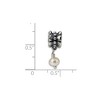 Black Bow Jewelry 6mm FW Cultured White Pearl & Sterling Silver Bead Charm - 2 of 3