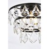 Elegant Lighting Ella 3 - Light Flush Mount in  Black - 3 of 4