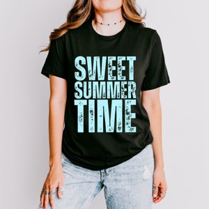 Simply Sage Market Sweet Summer Time Block Distressed Short Sleeve Tee - 1 of 4