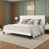 Velvet Bed Frame with Adjustable Tufted Headboard and Platform Base Box Spring Optional - 3 of 4