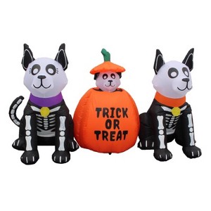 A Holiday Company LED Prelit Inflatable Animated Skeleton Dog Family - 7 ft. - 1 of 1