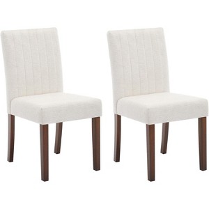 COZONY Set of 2 Upholstered Dining Chairs, Modern Linen Side Chairs with Wood Legs, Comfortable Padded Seat for Kitchen or Dining Room - 1 of 4