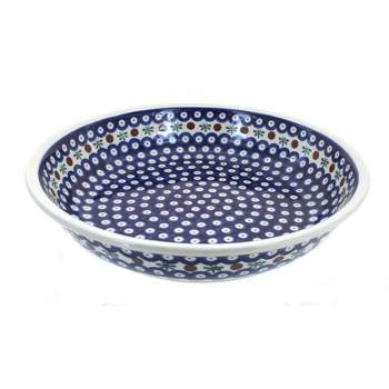 Blue Rose Polish Pottery 1253 Zaklady Large Shallow Serving Bowl