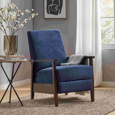 CAVINAS Linen Accent Chair with High Backrest,Cozy Adjustable Upholstered Push Back Recliner Chairs,Reading Chairs for Living Room