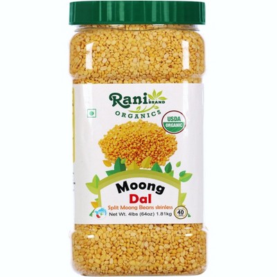 Organic Moong Dal (Split Moong Beans Skinless) - Rani Brand Authentic Indian Products