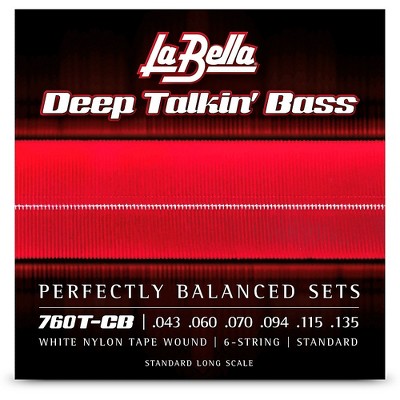 La Bella 760T-CB Deep Talkin Bass White Nylon Tape Wound 6-String Bass Strings - Standard 43 - 135