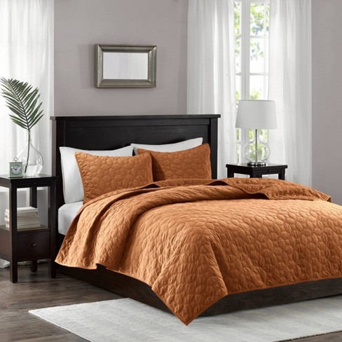 Madison Park 3pc Full/queen Mercer Faux Velvet Reversible Coverlet Set ...