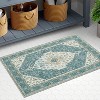 Traditional Washable Area Rug - Vintage Medallion Print Carpet with Non-Slip Rubber Backing,  Dining Room, Bedroom Living Room - 2 of 4