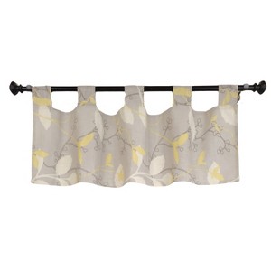 RLF Home 4" Top Tab High Quality Fabric Fall Vine Tab Valance for Windows 50" x 16" Gray - 1 of 4