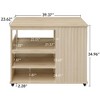 LOVSON Modern Kitchen Island Cart, Kitchen Island with Storage ,Drawer Wine Rack Lockable Casters,for Kitchen,Dining Room,Living Room - 3 of 4