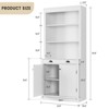 5-Tier Bookshelf, 70 Inch Tall Bookcase with 2 Doors and 1 Drawer, Modern Pantry Sideboard with Adjustable Shelf - 2 of 4
