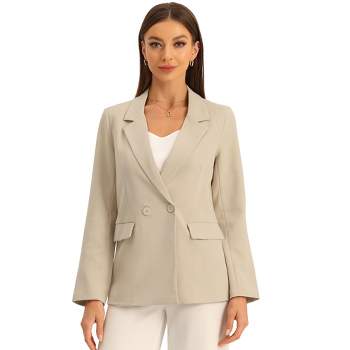 Allegra K Women's Work Office Casual Double Breasted Blazer with Pocket