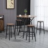 QingMoon Bar Table and Chairs Set, Industrial Round Bar Table with 4 Stools, Counter Height Table and Chairs with Footrest for Dining Rooom - 2 of 4