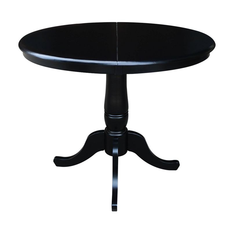 36" Round Top Pedestal Dining Table with 12" Drop Leaf - International Concepts, 3 of 9