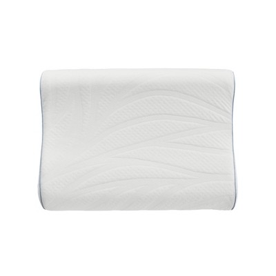 White Contour Memory Foam Pillow with Cooling Cover