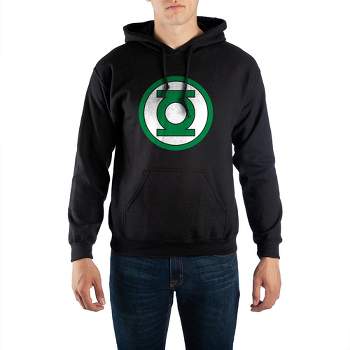 Mens Green Lantern Comic Book Superhero Black Hooded Sweatshirt