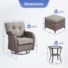 Buenhomino Outdoor Swivel Rocker Chairs Set, 360 Degree Rocking Patio Conversation Set with 5" Thickened Cushions, Glass Coffee Table - 3 of 4