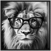 Kate & Laurel All Things Decor 30"x30" Sylvie Lion in Reading Glasses Framed Canvas by The Creative Bunch Studio Black - 2 of 4