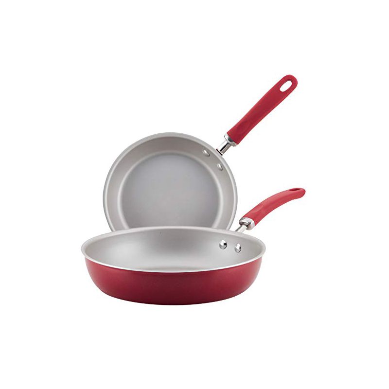 Rachael Ray Create Delicious Nonstick Frying Pan Set / Fry Pan Set / Skillet Set - 9.5 Inch and 11.75 Inch, Red, 1 of 6