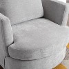 Hrinhom Modern Chenille Swivel Barrel Chair with Metal Base - 2 of 4
