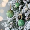 NAYSAYE Party Decoration and Accessories Glass Christmas Ball Ornament Set for Holiday Celebration, Green, 3"*3"*0.07" - 4 of 4
