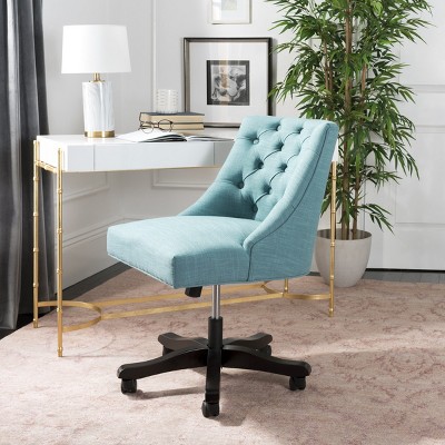 Soho Transitional Blue Wood Task Chair with Tufted Detail