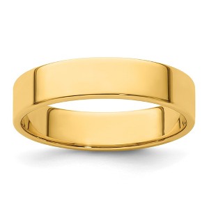 Black Bow Jewelry 5mm 14K Rose, White, or Yellow Gold Lightweight Flat Standard Fit Band - 1 of 4