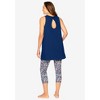 Dreams & Co. Plus Size Scoopneck Tank & Capri Legging PJ Set - 3 of 4