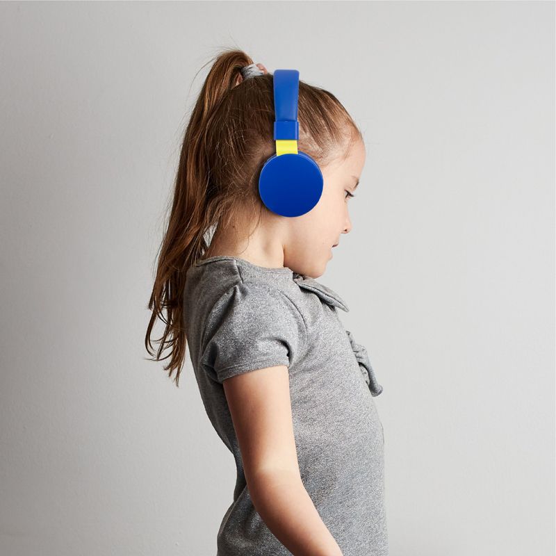 Insten Kids Headphones with Microphone, Wired Headset 3.5mm Adjustable Foldable with Volume Limiter for Toddler & School, Blue, 4 of 11